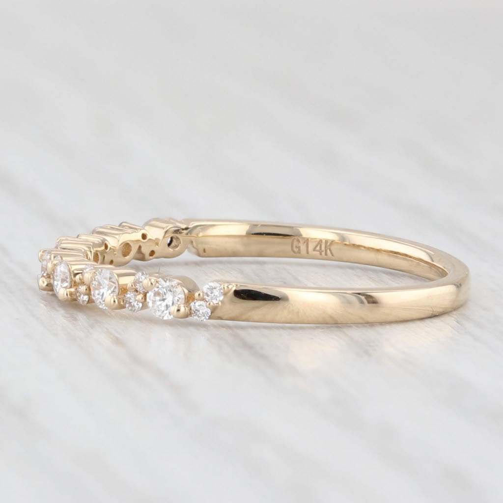 Light Gray New 0.25ctw Diamond Wedding Band 14k Yellow Gold Stackable Anniversary Ring 6.25