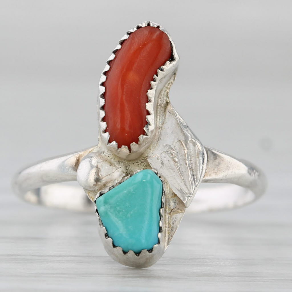 Vintage Native American Turquoise Ring Sterling Silver Size 5