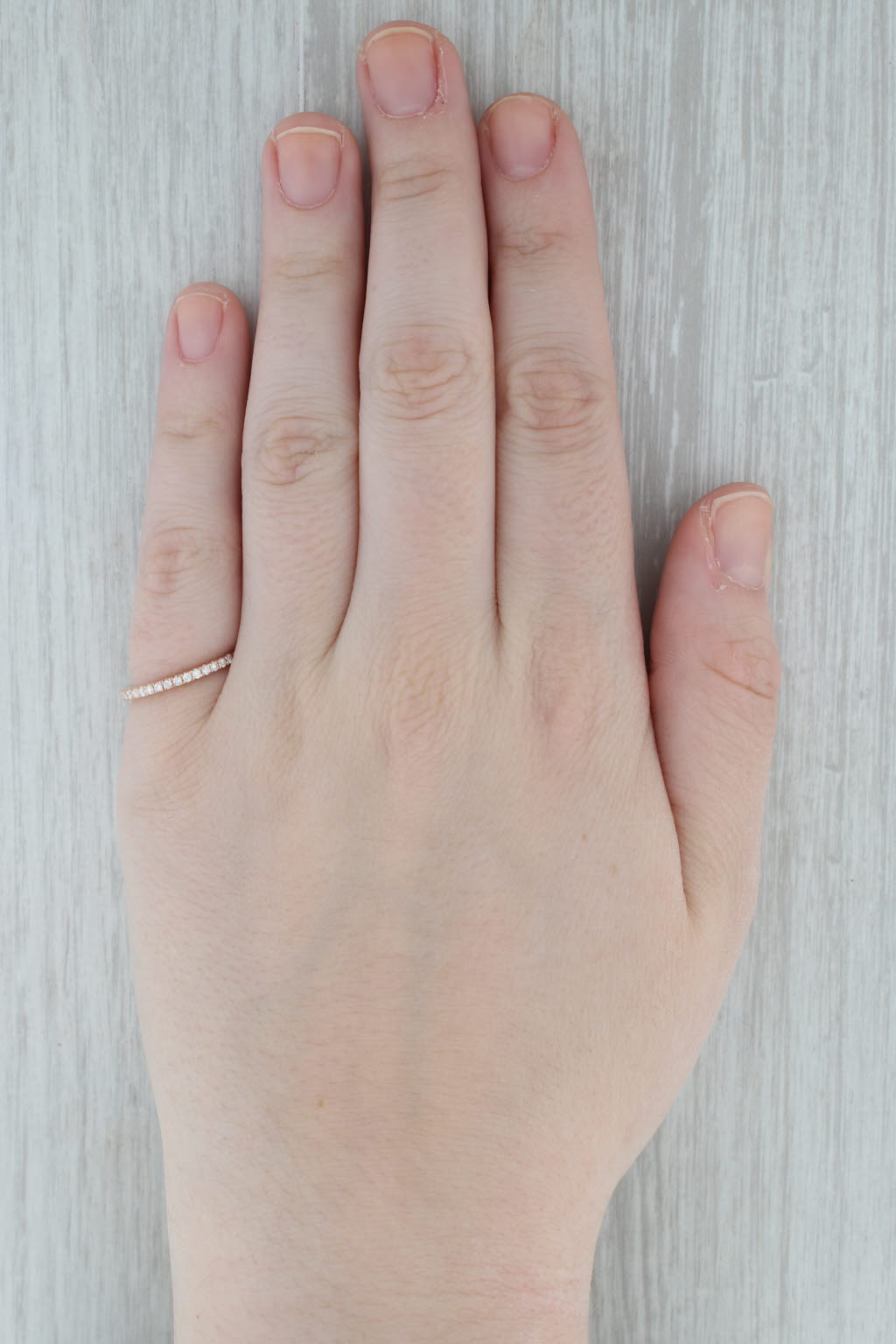 Gray 0.33ctw Diamond Wedding Band 14k Rose Gold Size 6.25 Stackable Anniversary
