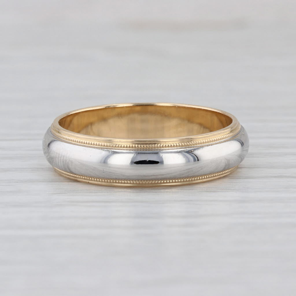 Tiffany & Co Together Men's Wedding Band Platinum 18k Gold Size 11.5 6mm Ring