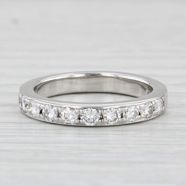 0.90ctw Diamond Wedding Band Platinum Size 7.25-7.5 Stackable Anniversary Ring