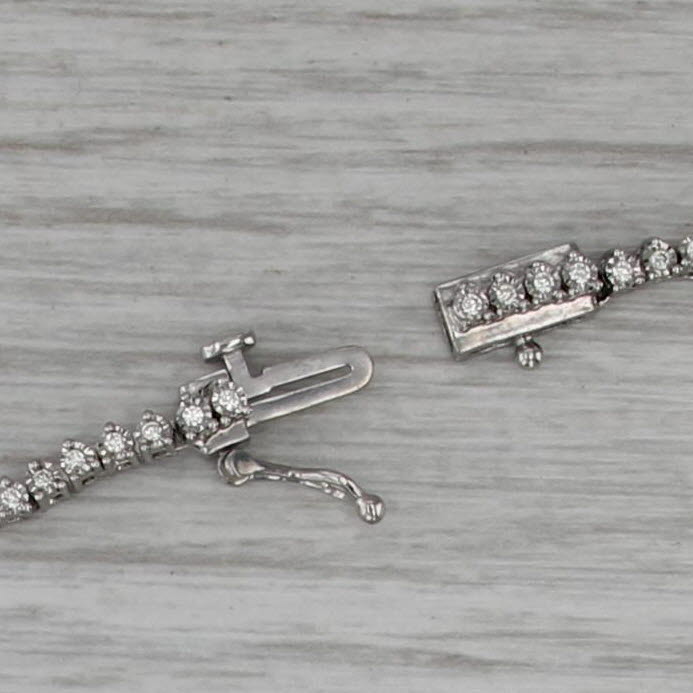 4.20ctw Graduated Diamond Tennis Necklace 14k White Gold 18"