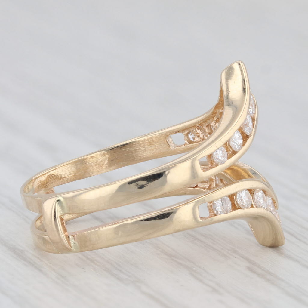 Light Gray 0.50ctw Diamond Ring Jacket Guard Wrap Bridal Wedding 14k Yellow Gold Size 7.75