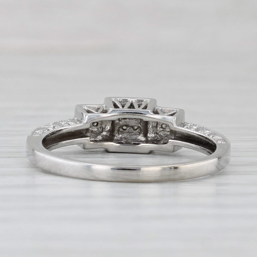Light Gray Diamond Ring 10k White Gold Size 7 Engagement Style