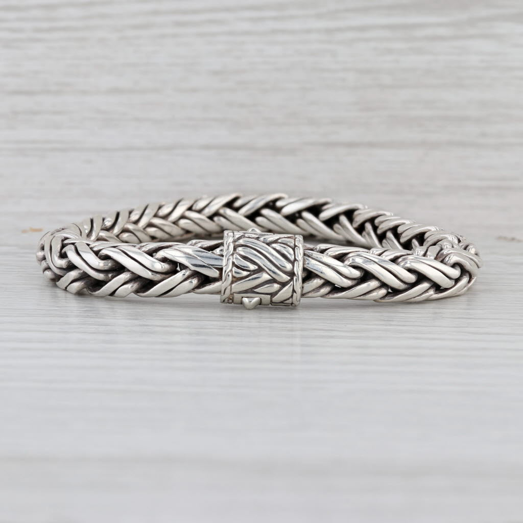 John Hardy Classic Wheat Chain Bracelet Sterling Silver 7.5" XL 8.2mm