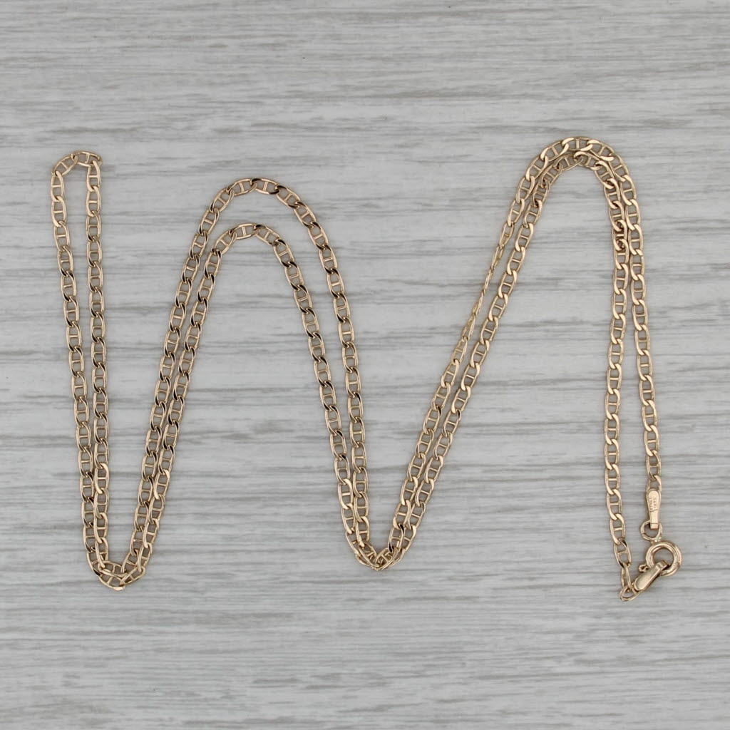 Anchor Mariner Chain Necklace 14k Yellow Gold 24.25" 2.1mm