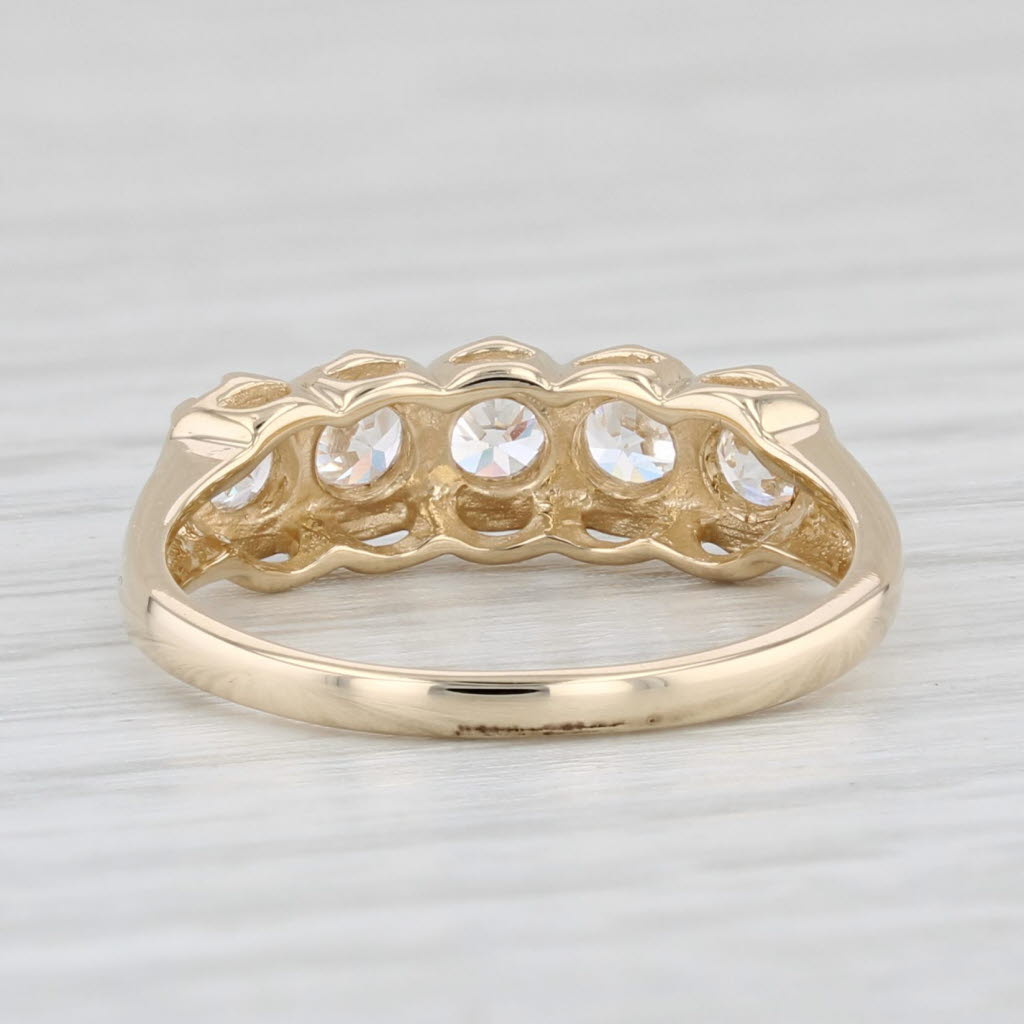 Light Gray 0.35ctw Cubic Zirconia Ring 14k Yellow Gold Size 4 Wedding Anniversary Band