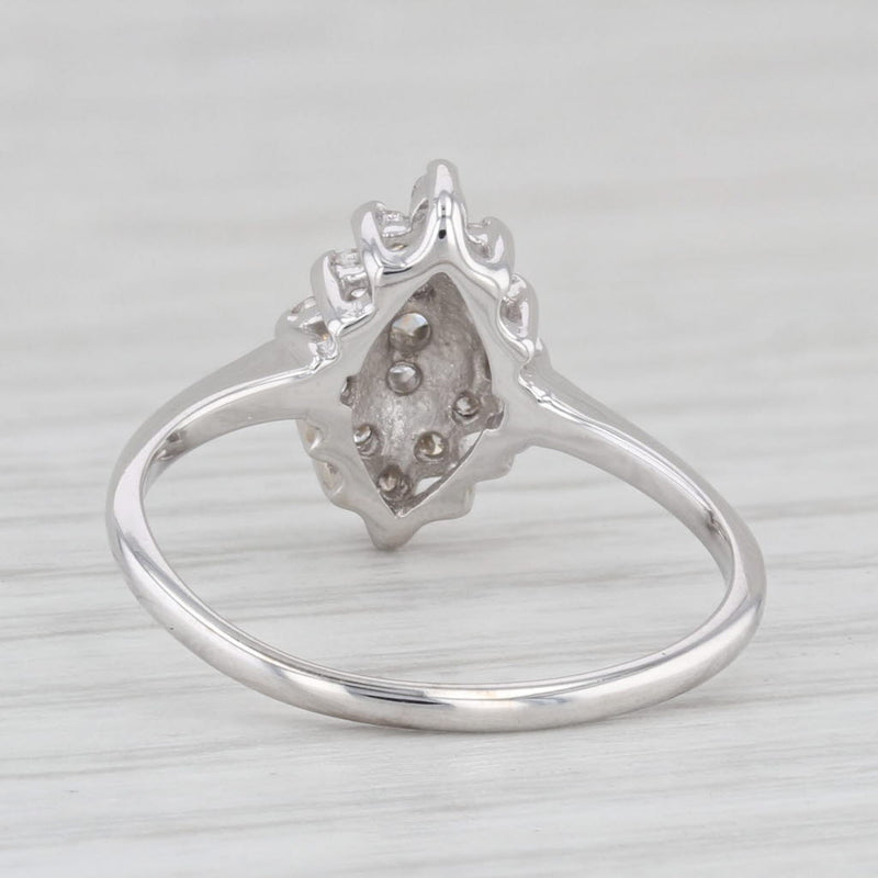 0.25ctw Diamond Marquise Halo Ring 14k White Gold Size 6 Engagement