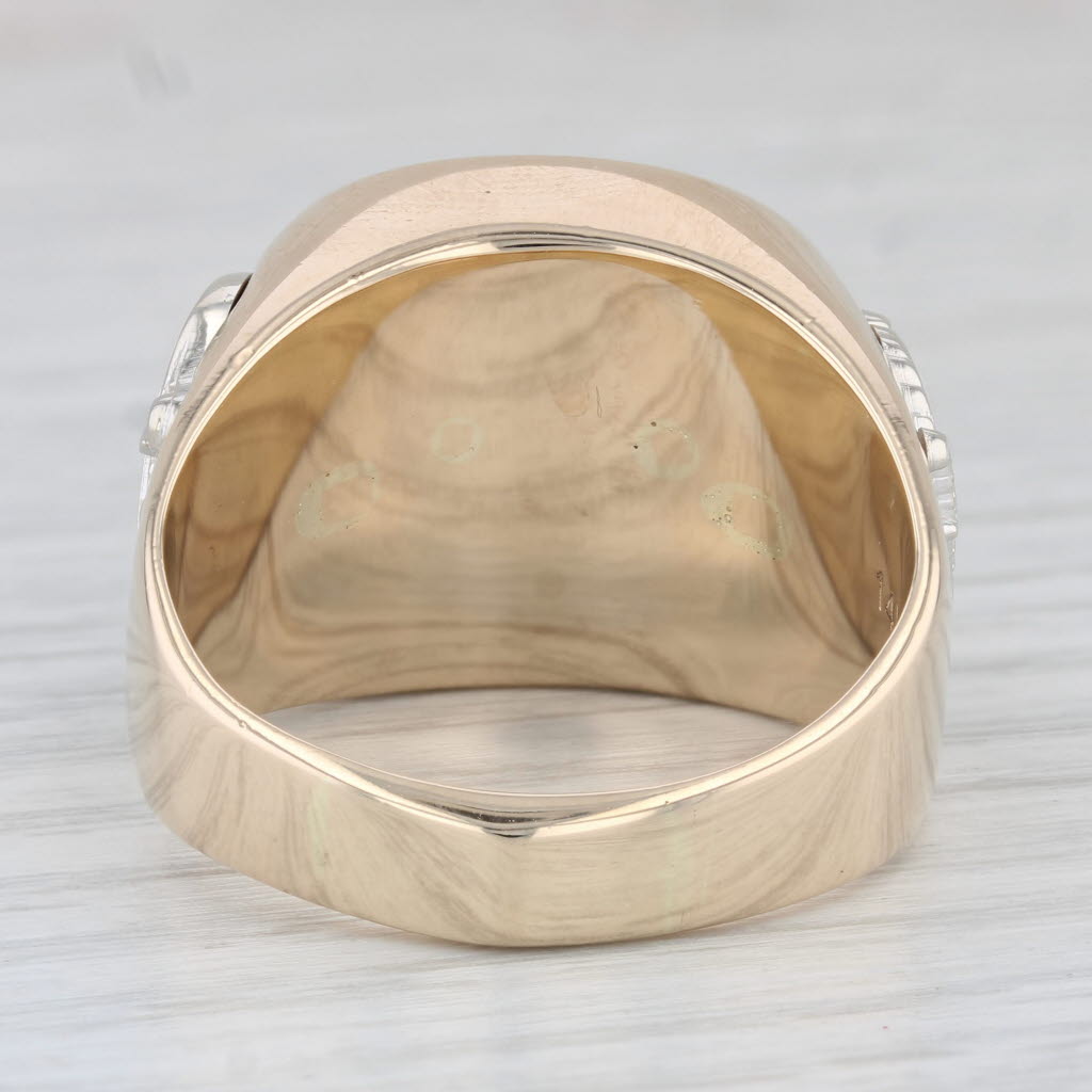 Gray 0.23ctw Diamond Shriners Signet Ring 14k Gold Masonic Scottish Rite Blue Lodge