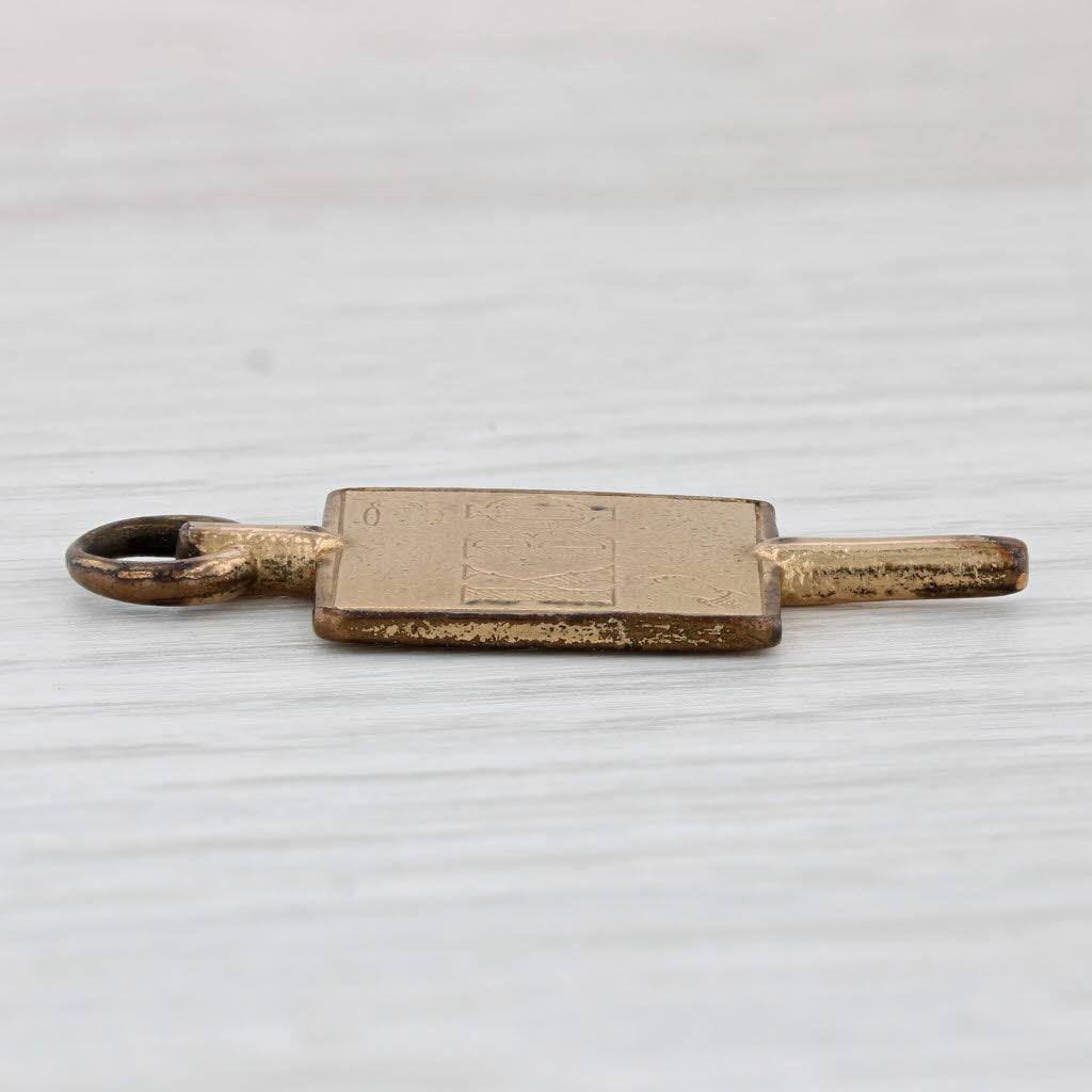 Light Gray Kappa Beta Phi Key Fob Fraternity Secret Society Pendant Antique 1922