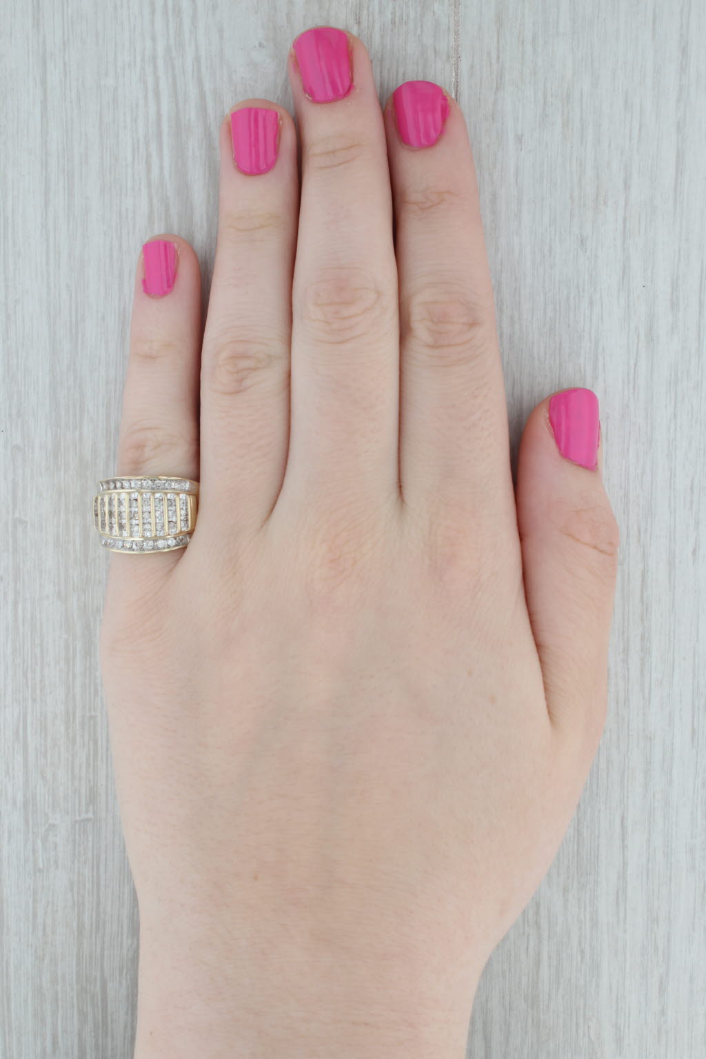 Gray 0.55ctw Diamond Ring 10k Yellow Gold Size 7.25 Cocktail