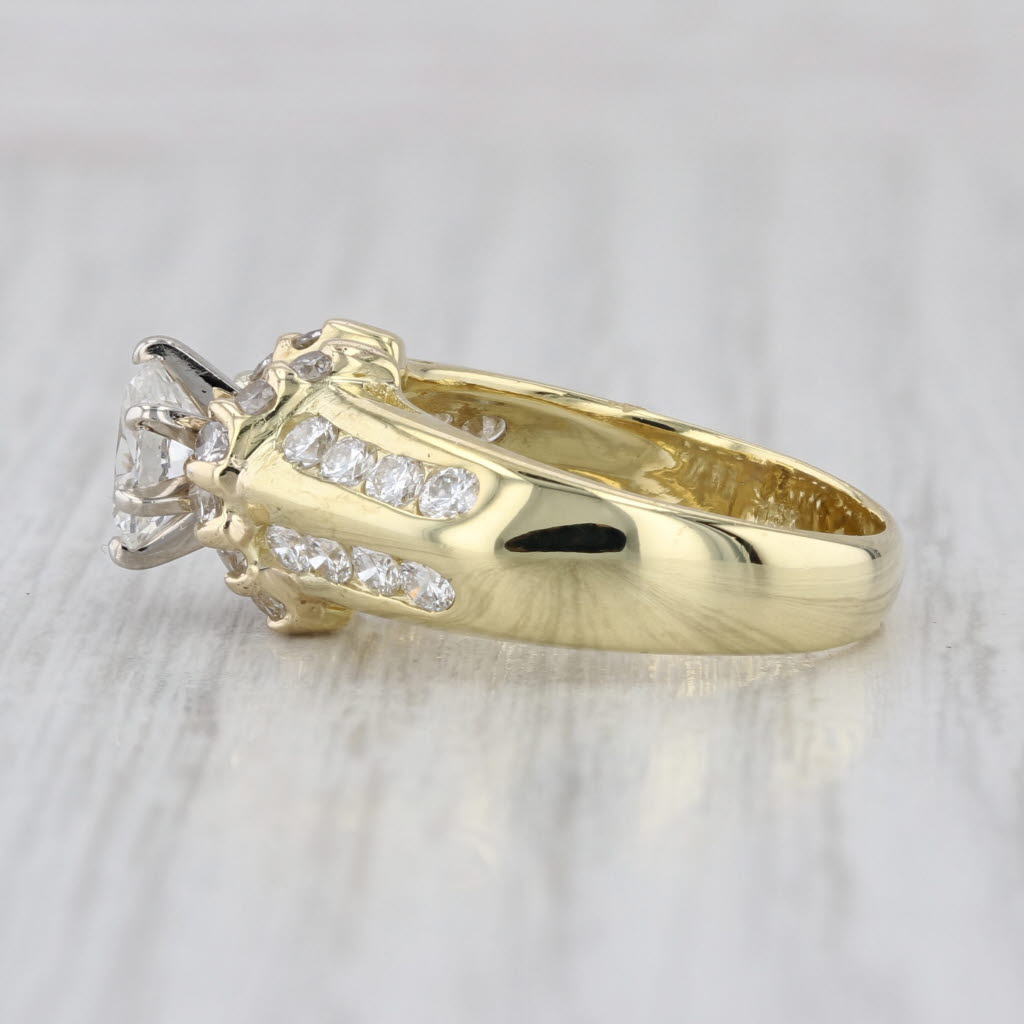 1.34ctw Oval Diamond Engagement Ring 18k Yellow Gold Size