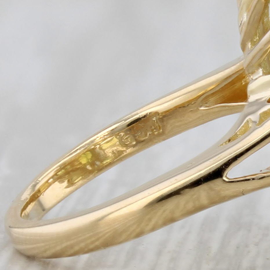 Gray 9.79ctw Peridot Diamond Cocktail Ring 18k Yellow Gold Size 5.5