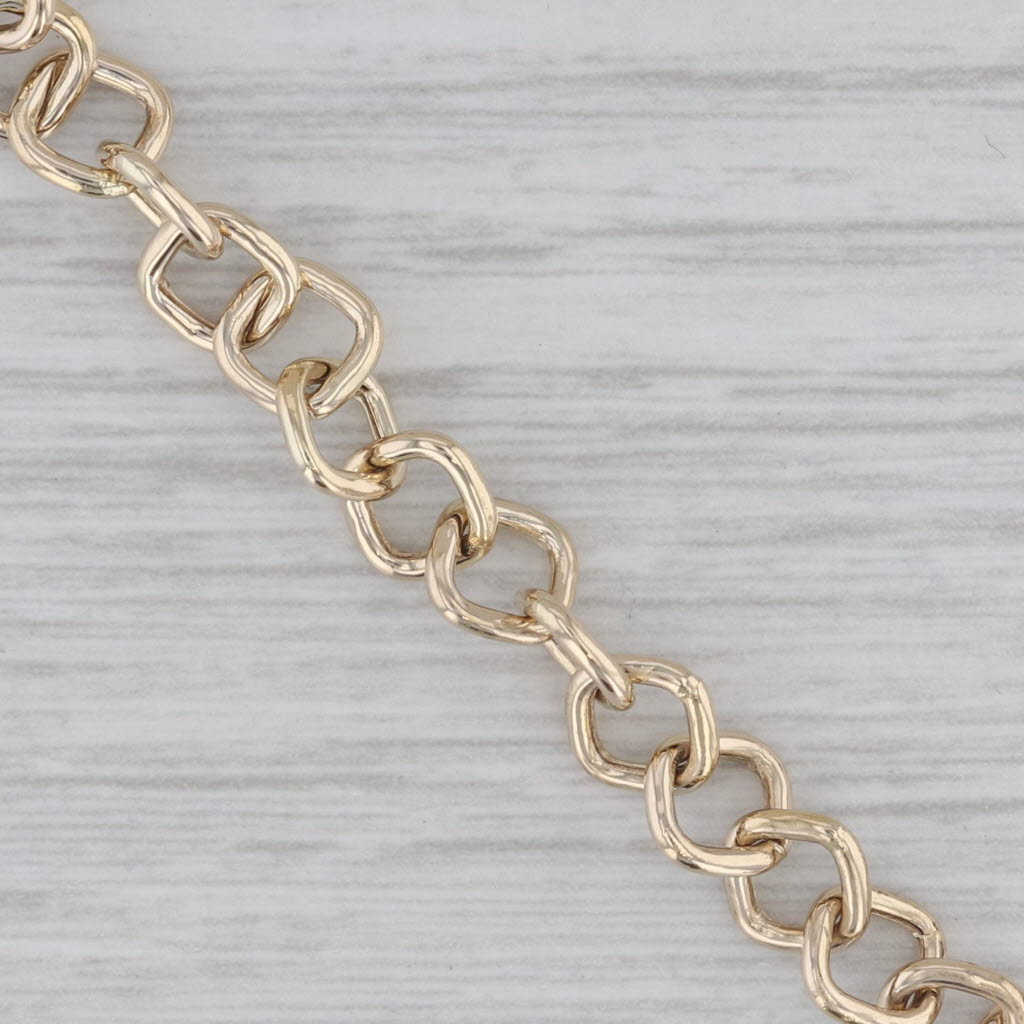 Gray Rosato Cable Chain Bracelet 14k Yellow Gold 6.75" 6.5mm