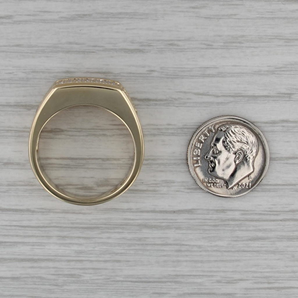 1.50ctw Pave Diamond Ring 14k Yellow Gold Size 10.75 Men's Wedding Band