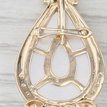 Mabe Pearl Diamond Teardrop Pendant 14k Yellow Gold Enhancer Clip Bail