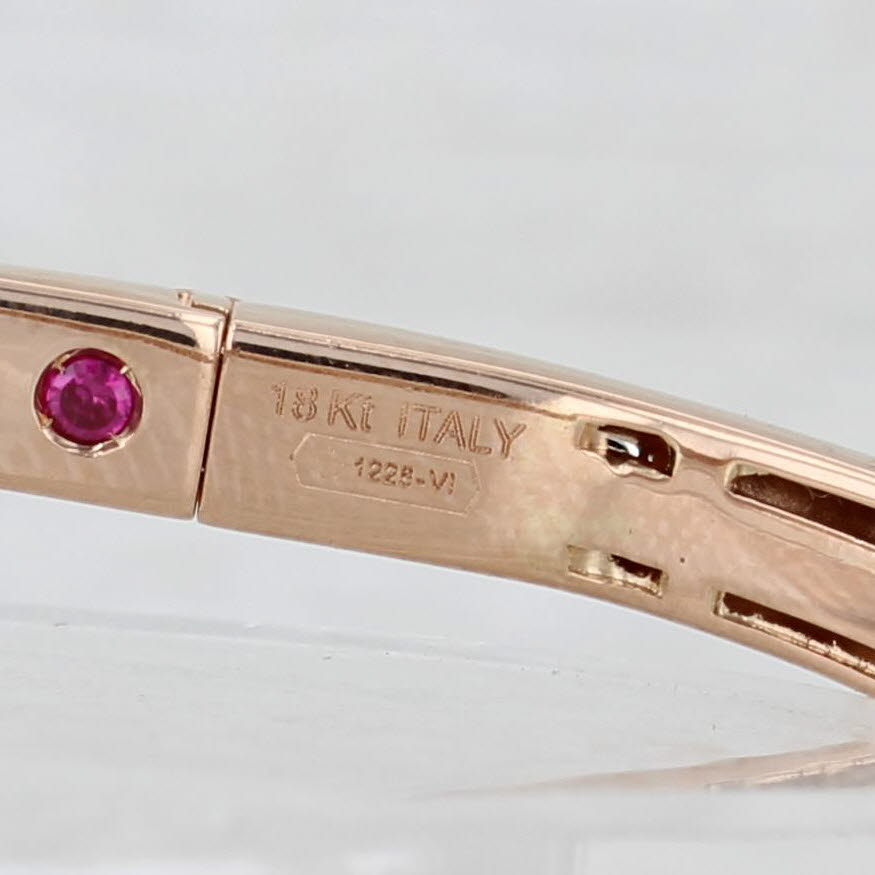 Light Gray Roberto Coin 0.33ctw Diamond Capri Bangle Bracelet 18k Rose Gold 6"