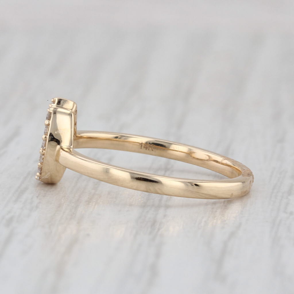 New 0.10ctw Diamond Horseshoe Ring 14k Yellow Gold Size 7 Western Good Luck