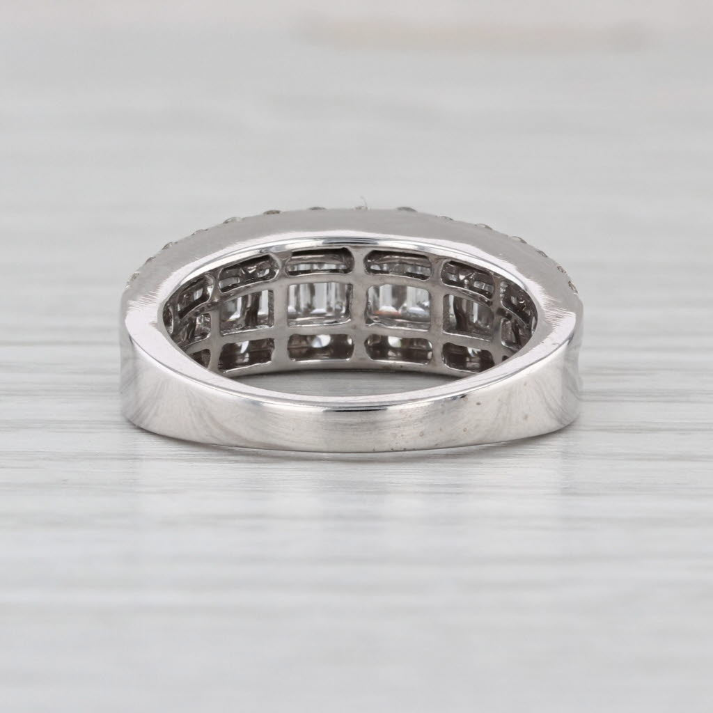 1.58ctw Diamond Ring 14k White Gold Size 6 Wedding Anniversary Band