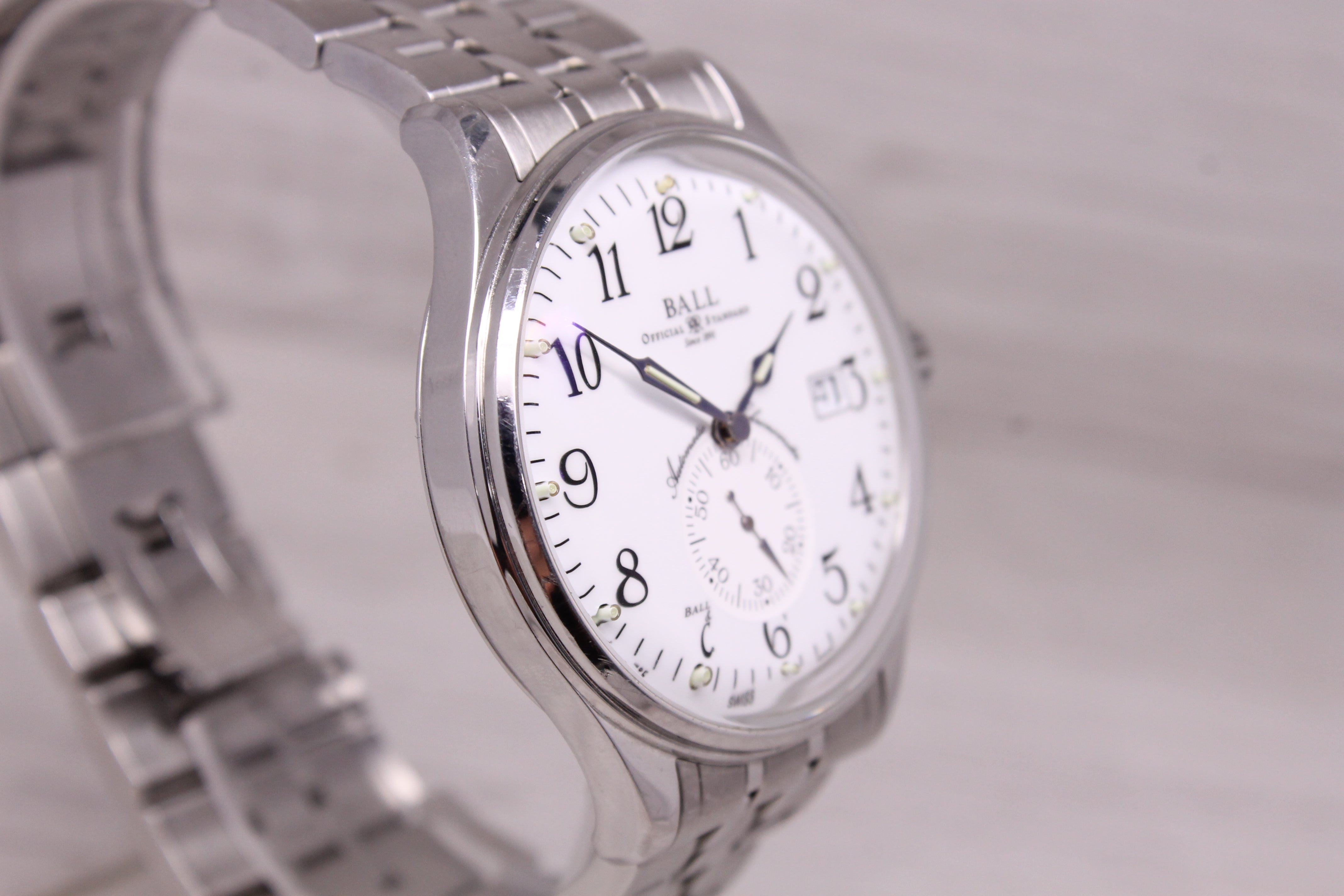 Ball Trainmaster 40mm Steel Automatic Watch Swiss Date NM3888D w/ Box Tag & More