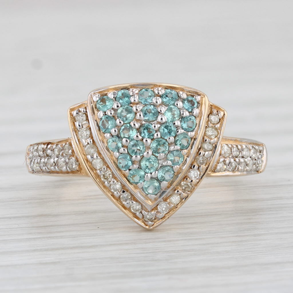 Light Gray 0.58ctw Green Alexandrite Diamond Ring 14k Yellow Gold Size 8.25