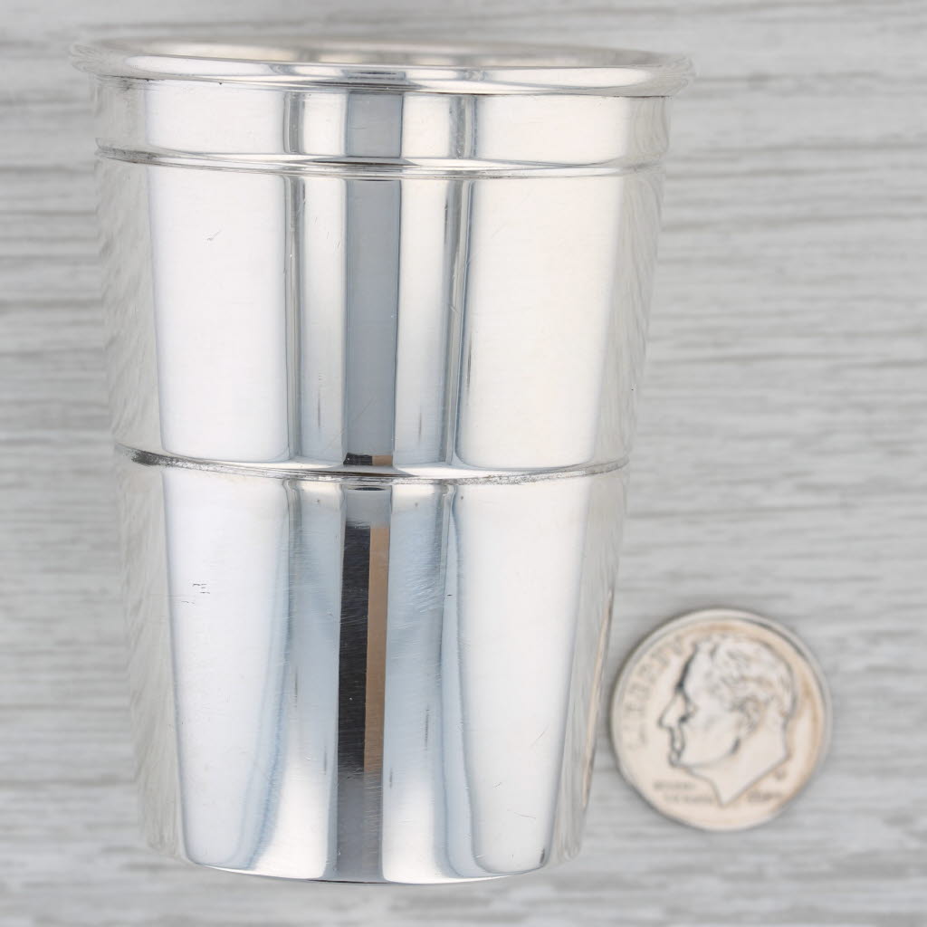 Gray Webster 8522 Shot Glass Double Jigger Sterling Silver Gold Wash 2.5" Vintage