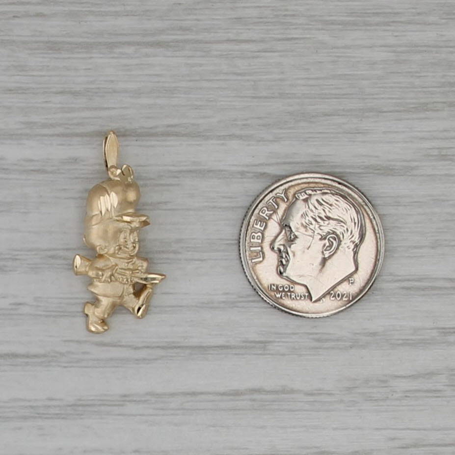 Elmer Fudd Pendant 14k Yellow Gold Warner Brothers Cartoon Charm
