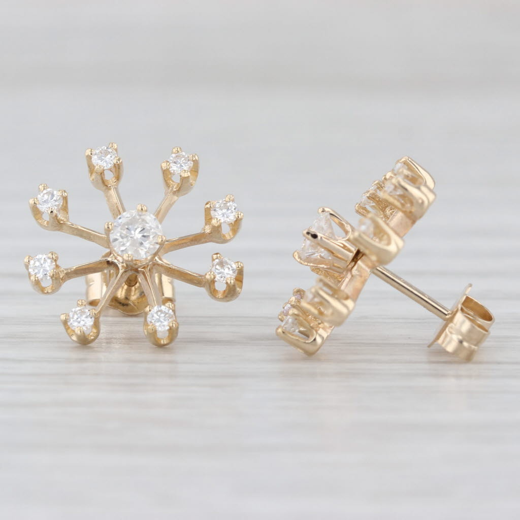 0.45ctw Diamond Stud Enhancer Earrings 14k Yellow Gold Changeable Studs