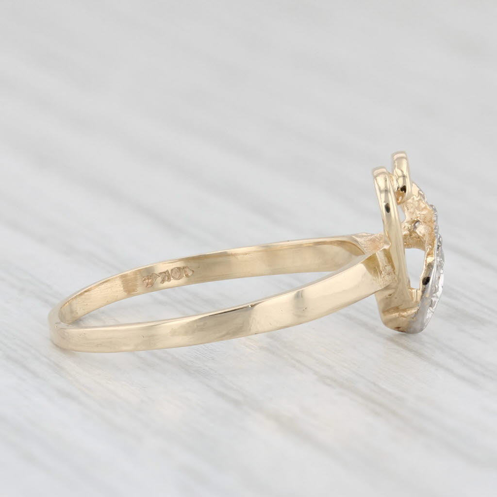Light Gray Diamond Accented Heart Ring 10k Yellow Gold Size 5