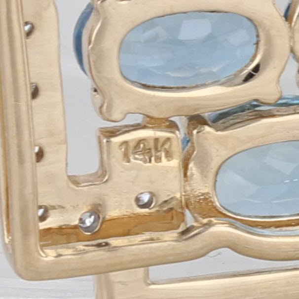 1.67ctw Aquamarine Diamond Pendant 14k Yellow Gold