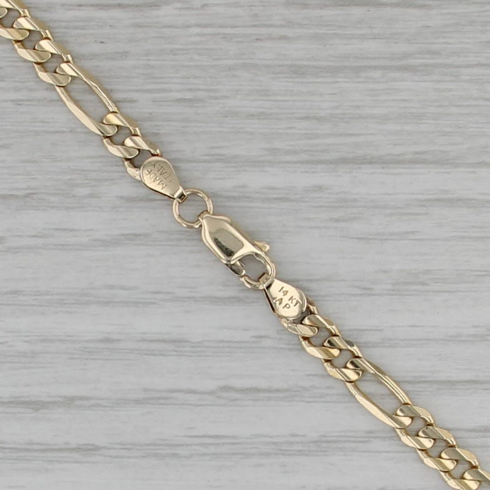 Figaro Chain Necklace 14k Yellow Gold 20" 4.7mm
