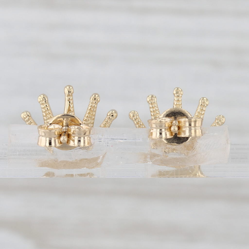 Crown Stud Earrings 18k Yellow Gold Studs