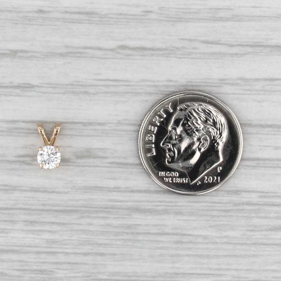 Small 0.25ctw Round Brilliant Diamond Solitaire Pendant 14k Yellow Gold