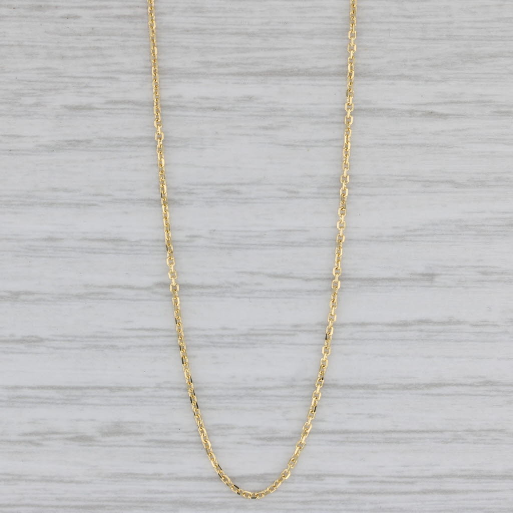 Gray New Cable Chain Necklace 10k Yellow Gold 16" 1.1mm