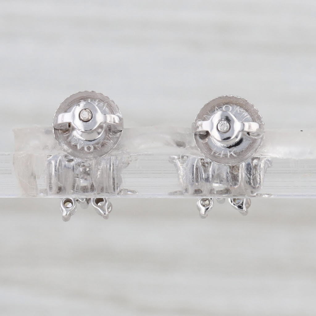 0.48ctw Diamond Cluster Flower Stud Earrings 14k White Gold Studs