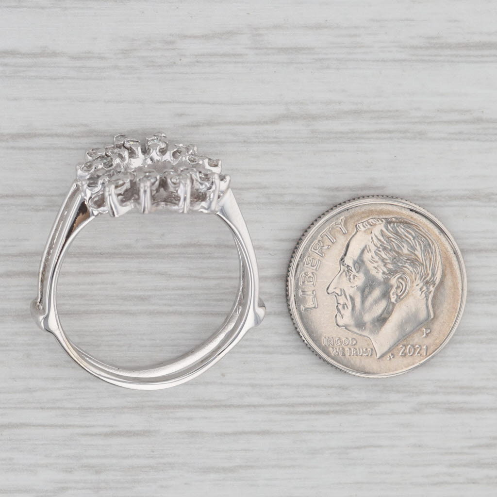 Gray 0.50ctw Diamond Ring Jacket Guard Wedding Bridal 14k White Gold Size 8.25