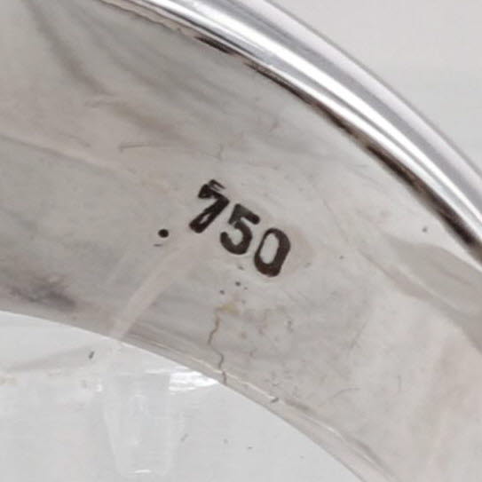 2.10ctw Black White Diamond Ring 18k White Gold Size 6.5 Cocktail
