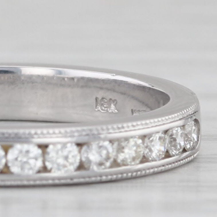 Hearts on Fire 0.36ctw Diamond Wedding Band 18k White Gold Sz 6.75-7 Anniversary