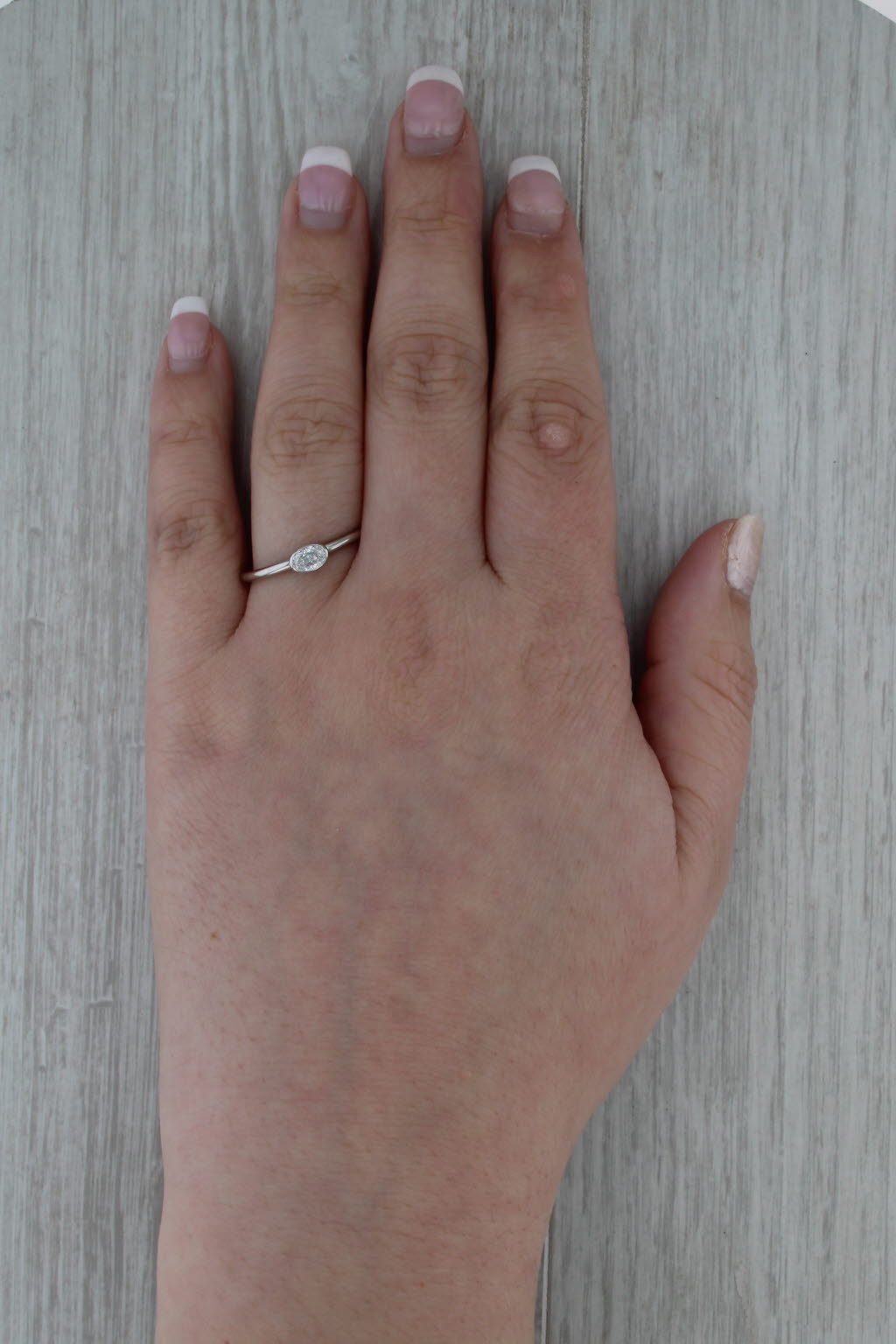 0.28ct Oval Lab Grown Diamond Solitaire Engagement Ring 10k White Gold VS2 F-G