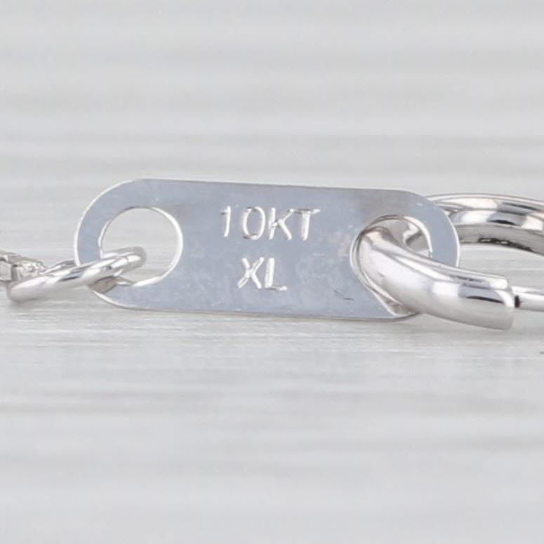 18.25" 0.5mm Box Chain Necklace 10k White Gold