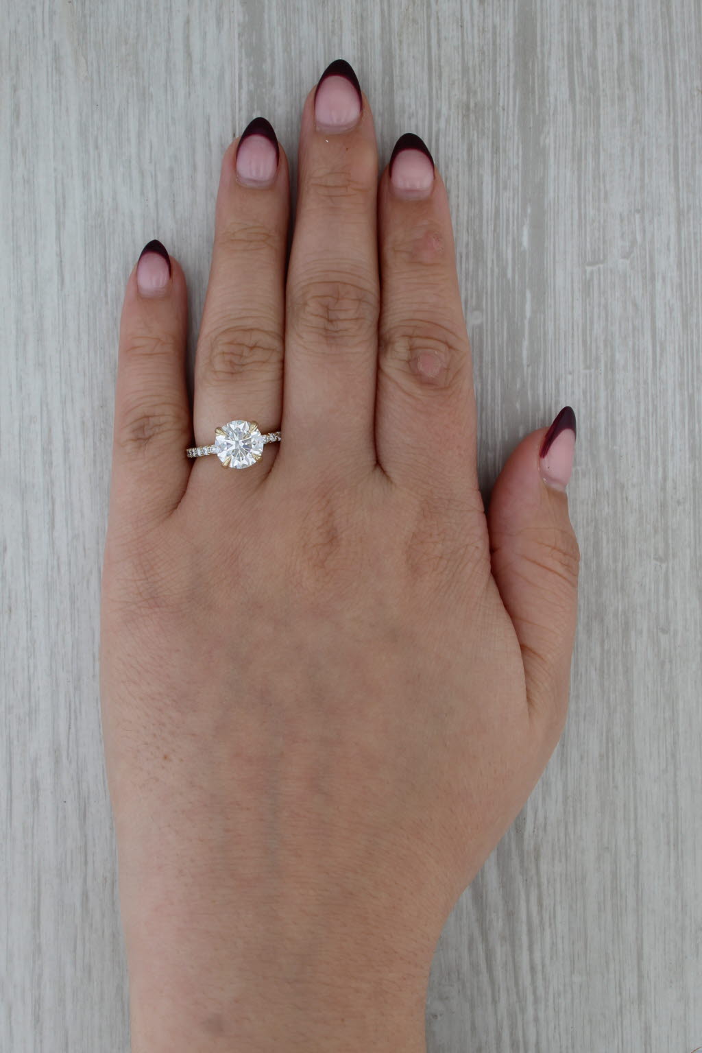 New IGI 3.55ctw Round Lab Grown Diamond Engagement Ring 14k Yellow Gold Size 6.5