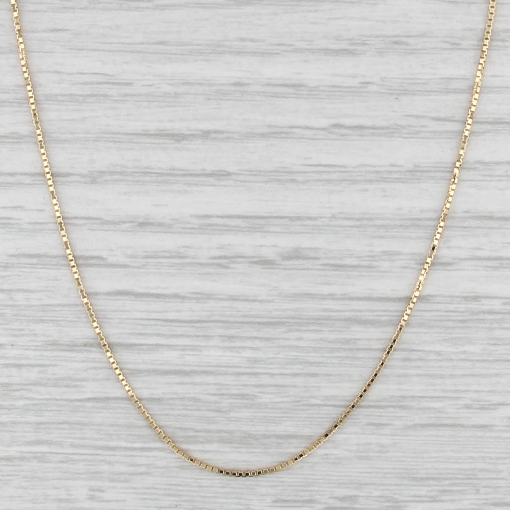 New Octava Box Chain Necklace 18k Yellow Gold 18" 0.7mm Italian