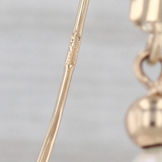 Cultured Pearl Baroque Drop Earrings 14k Yellow Gold Hook Post Dangles