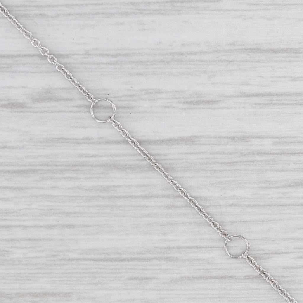 Light Gray Cultured Pearl 0.17ct Diamond Pendant Necklace 14k White Gold Adjustable Chain