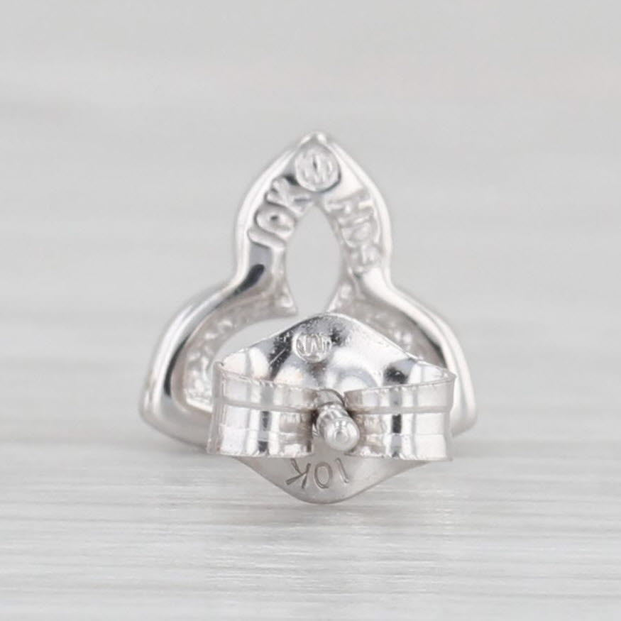 Light Gray New 0.10ctw Diamond Celtic Knot Stud Earrings 10k White Gold