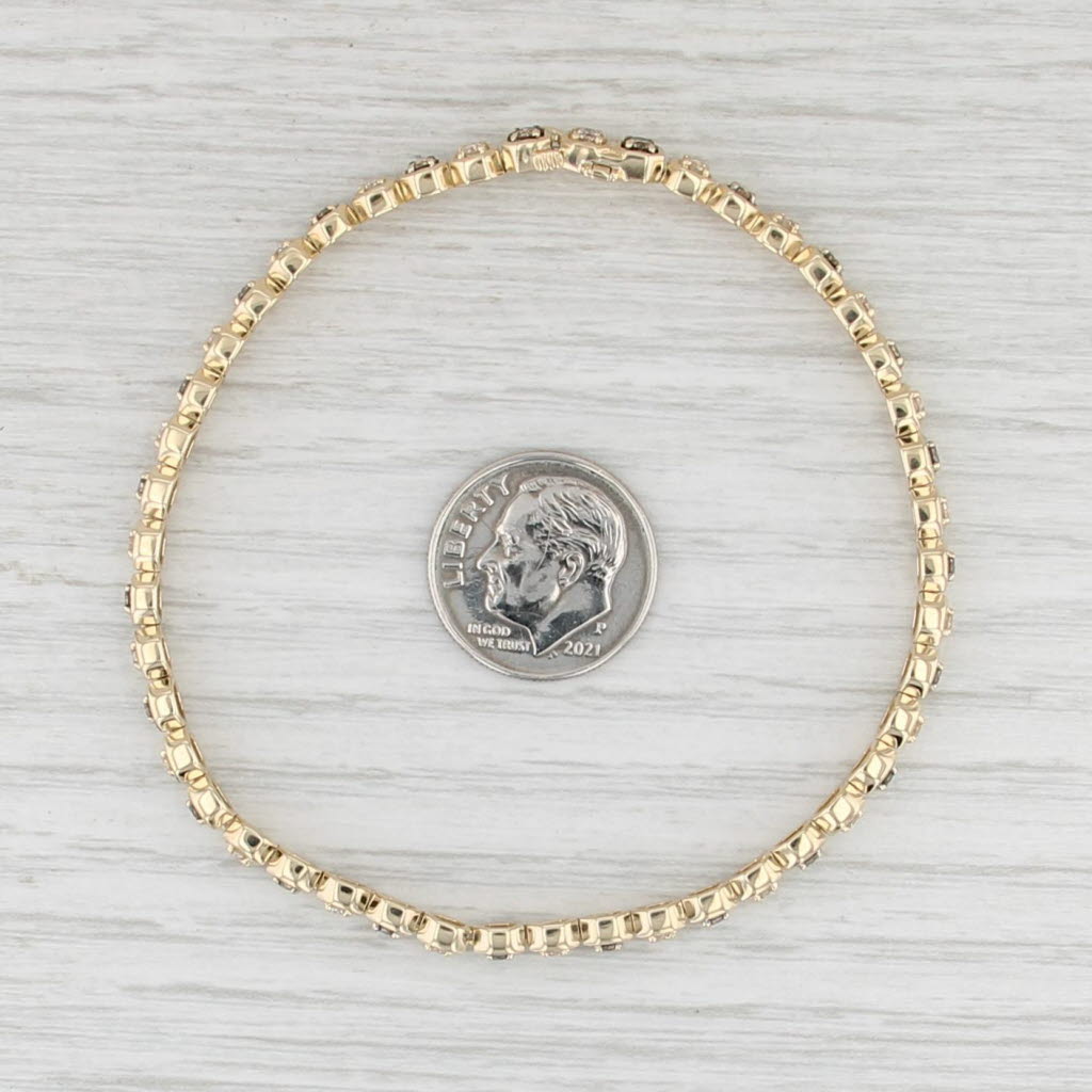 Le Vian 1.80ctw Champagne Diamond Tennis Bracelet 14k Yellow Gold 7.25" 4mm