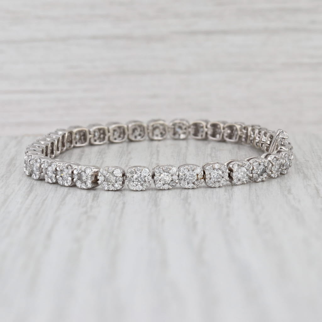 4.40ctw Diamond Tennis Bracelet 10k White Gold 7" 4.6mm