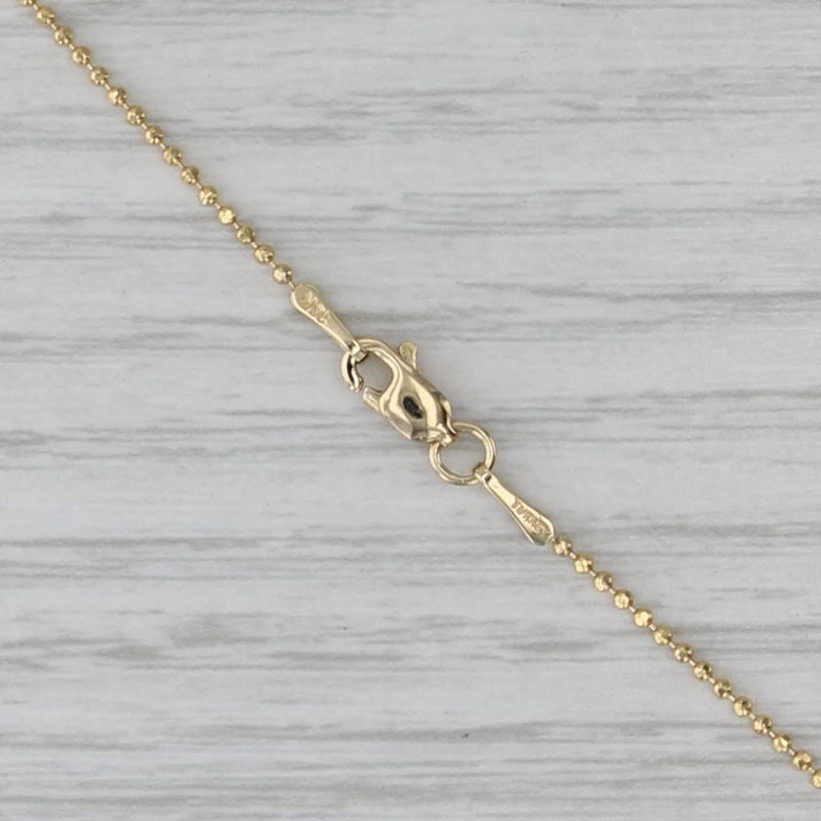 Bead Chain Necklace 14k Yellow Gold 22" 1.8mm