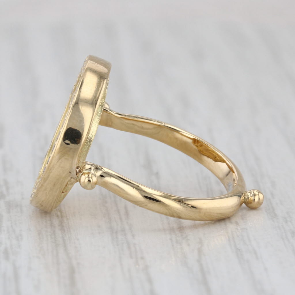 Temple St Clair Diamond Cherub Guardian Angel Ring 18k Gold Size 7.5 Florence 86