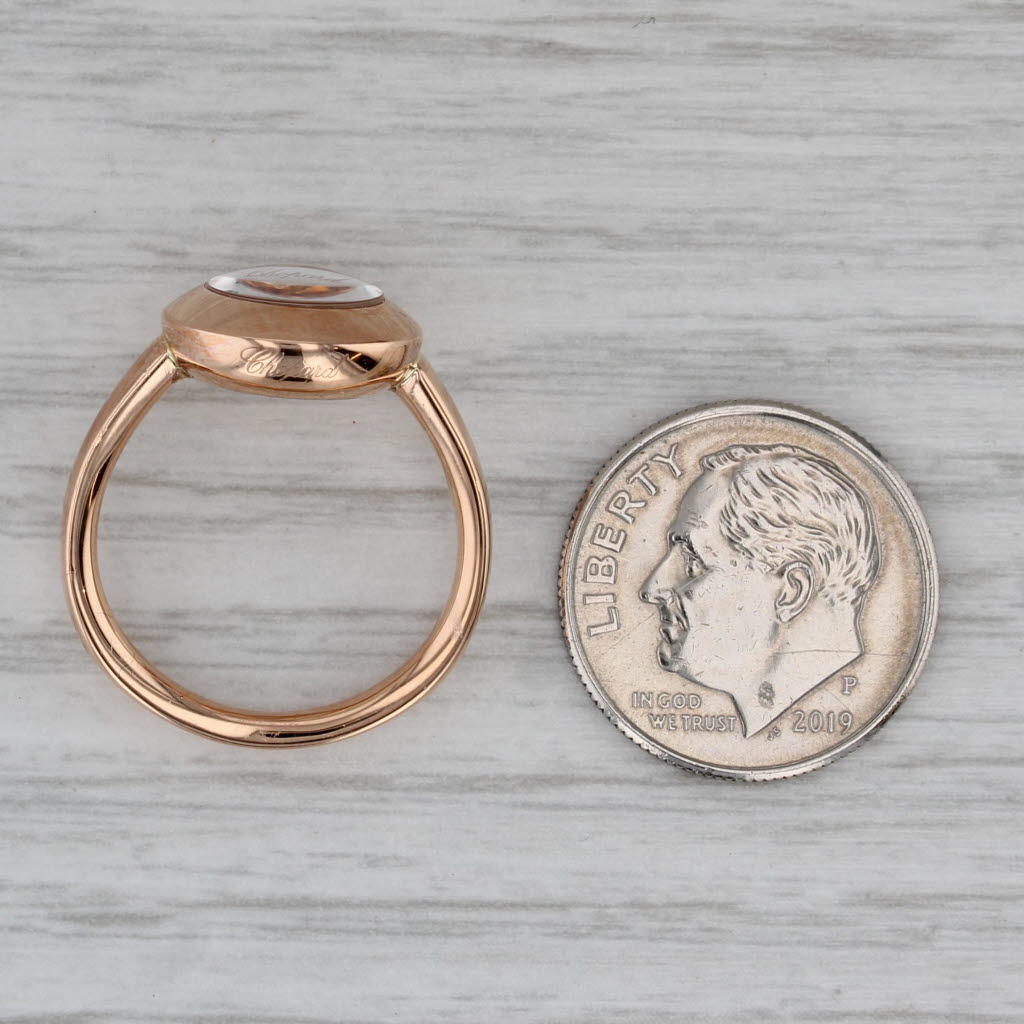 Gray Chopard Happy Curves Diamond Ring 18k Rose Gold 829562-5009 Size 6.5 53